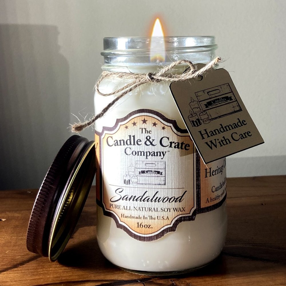 Sandalwood, Scented, Soy Wax Candle